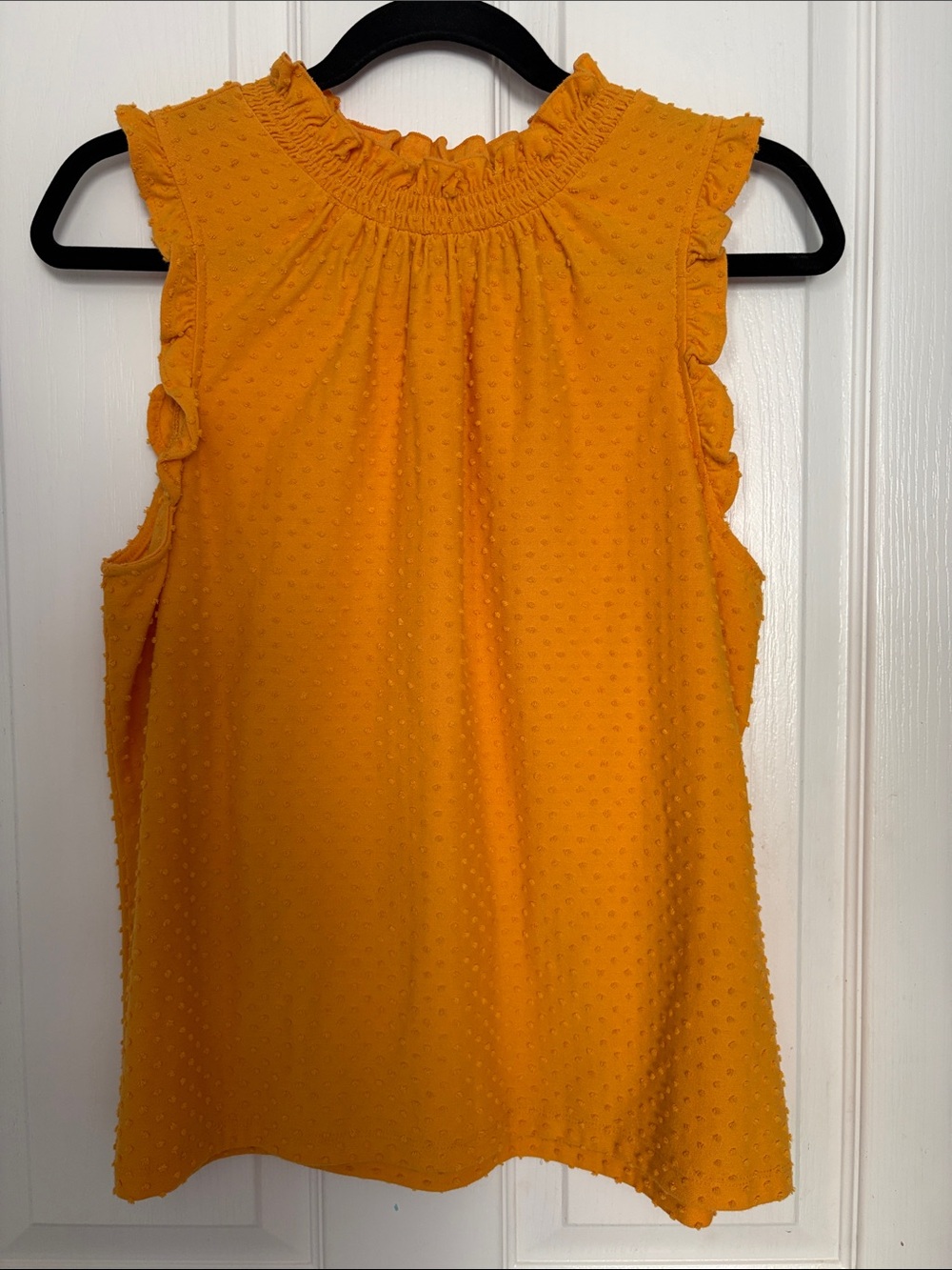 J Crew Smocked Ruffle Sleeveless Top - Mustard Yellow